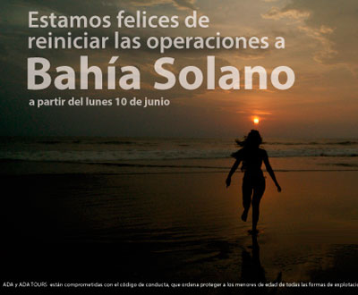 ADA reinicia operaciones a Bahía Solano ADA reinicia operaciones a Bahía Solano