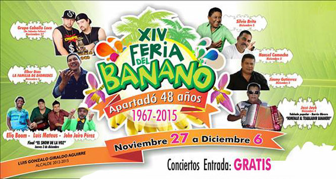 Programación Feria del Banano 2015 en Apartadó, Antioquia Programación Feria del Banano 2015 en Apartadó, Antioquia