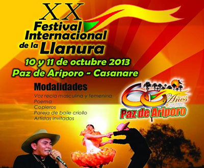 Festival Internacional de la Llanura en Paz de Ariporo, Casanare Festival Internacional de la Llanura en Paz de Ariporo, Casanare