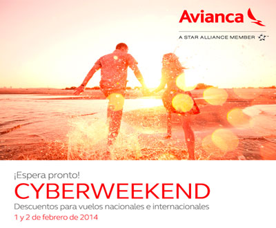Cyberweekend de Avianca este 1 y 2 de febrero Cyberweekend de Avianca este 1 y 2 de febrero
