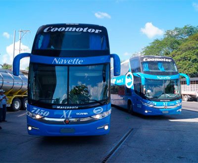 Coomotor, primeros buses de dos pisos en rutas nacionales Coomotor, primeros buses de dos pisos en rutas nacionales