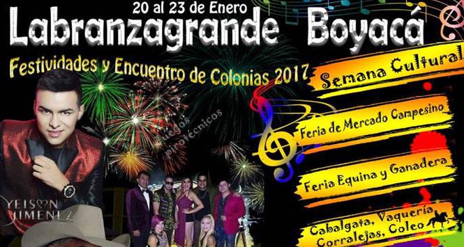 Festividades y Encuentro de Colonias 2017 en Labranzagrande, Boyacá