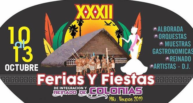 Ferias y Fiestas de Integración y Reinado de Colonias 2019 en Mitú, Vaupés Ferias y Fiestas de Integración y Reinado de Colonias 2019 en Mitú, Vaupés
