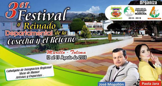Festival y Reinado de la Cosecha y el Retorno 2016 en Murillo, Tolima