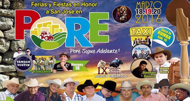 Ferias y fiestas 2016 en Pore, Casanare Ferias y fiestas 2016 en Pore, Casanare