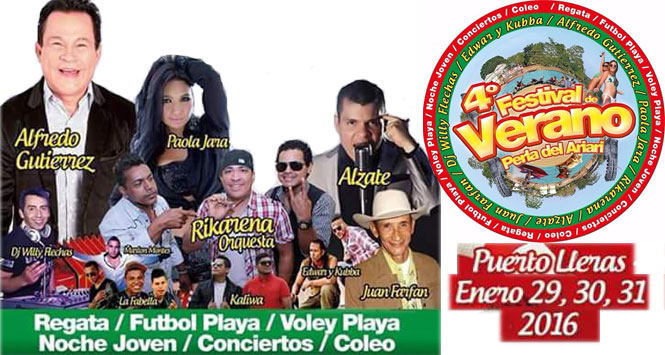 Festival de Verano Perla del Ariari 2016 en Puerto Lleras, Meta Festival de Verano Perla del Ariari 2016 en Puerto Lleras, Meta