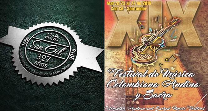 Cumpleaños y Festival de Música Colombiana, Andina y Sacra 2016 en San Gil