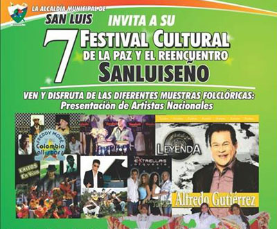 Festival Cultural de la Paz y el Reencuentro en San Luis, Tolima Festival Cultural de la Paz y el Reencuentro en San Luis, Tolima