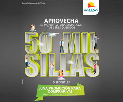 Satena lanza promoción para compras entre el 13 y el 19 de mayo Satena lanza promoción para compras entre el 13 y el 19 de mayo