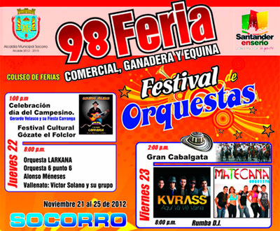 Ferias y Festival del Orquestas en el Socorro, Santander Ferias y Festival del Orquestas en el Socorro, Santander