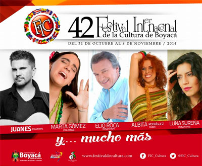 Festival Internacional de la Cultura 2014 en Tunja, Boyacá